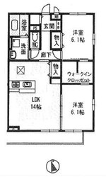 カーザ　ヴェルデ　Aの物件間取画像